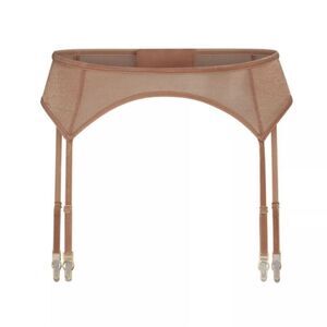 SKIMS NWT Sheer Sexy Glissenette Garter Belt In Sienna Nude